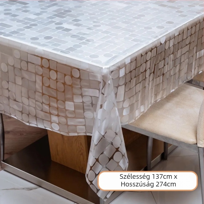 Egyszer használatos téglalap alakú asztalterítő PE műanyagból, kavicsos mintával, vízálló és olajálló.