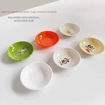 Melaminból készült dip tál, kör alakú, virágos mintával, retro stílusban, fűszerekhez