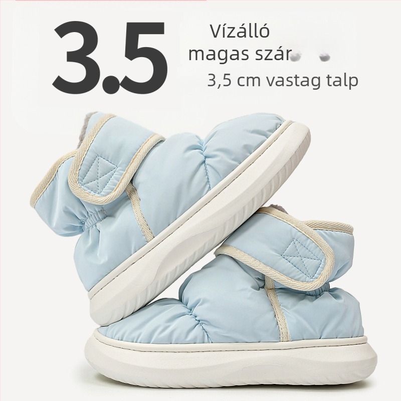 Uniszex papucs fleece béléssel, EVA talppal, csúszásmentes, vastagabb a meleg érdekében, sarokvédő kialakítás