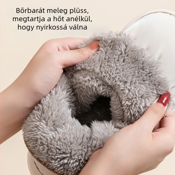 Téli pamut papucs fleece béléssel és EVA talppal – vastagított, csúszásmentes, egyszínű