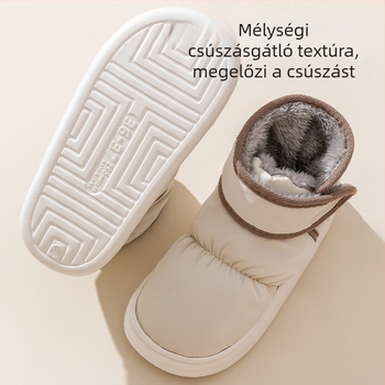 Téli pamut papucs fleece béléssel és EVA talppal – vastagított, csúszásmentes, egyszínű