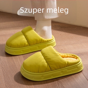 Női téli pamut papucs puha bélés, vízálló EVA talp, csúszásmentes, beltéri és kültéri használatra