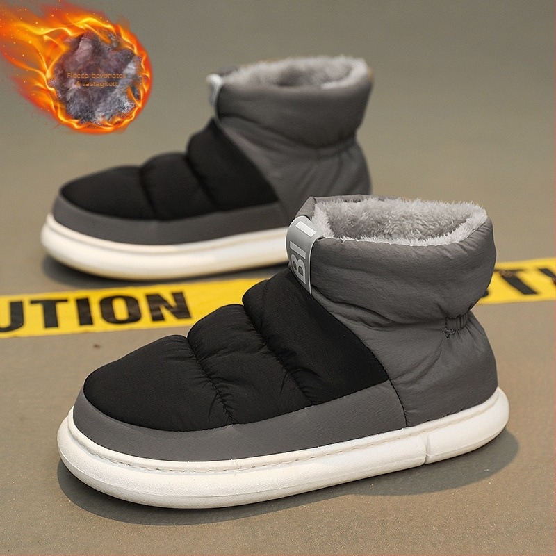 Férfi téli hócsizmák PU felsőrésszel és gumitalppal, csúszásmentes