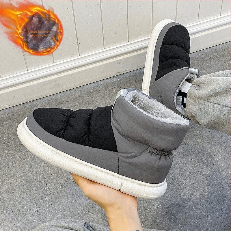 Férfi téli hócsizmák PU felsőrésszel és gumitalppal, csúszásmentes