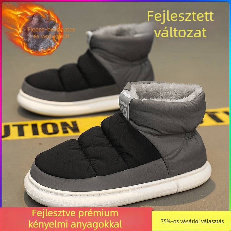 Férfi téli hócsizmák PU felsőrésszel és gumitalppal, csúszásmentes