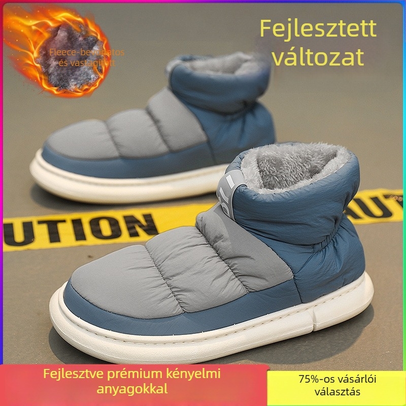 Férfi téli hócsizmák PU felsőrésszel és gumitalppal, csúszásmentes