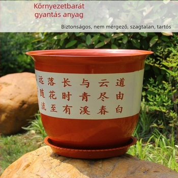 Kerámiából készült virágcserép, légáteresztő, padlóra helyezhető, aranyos stílus