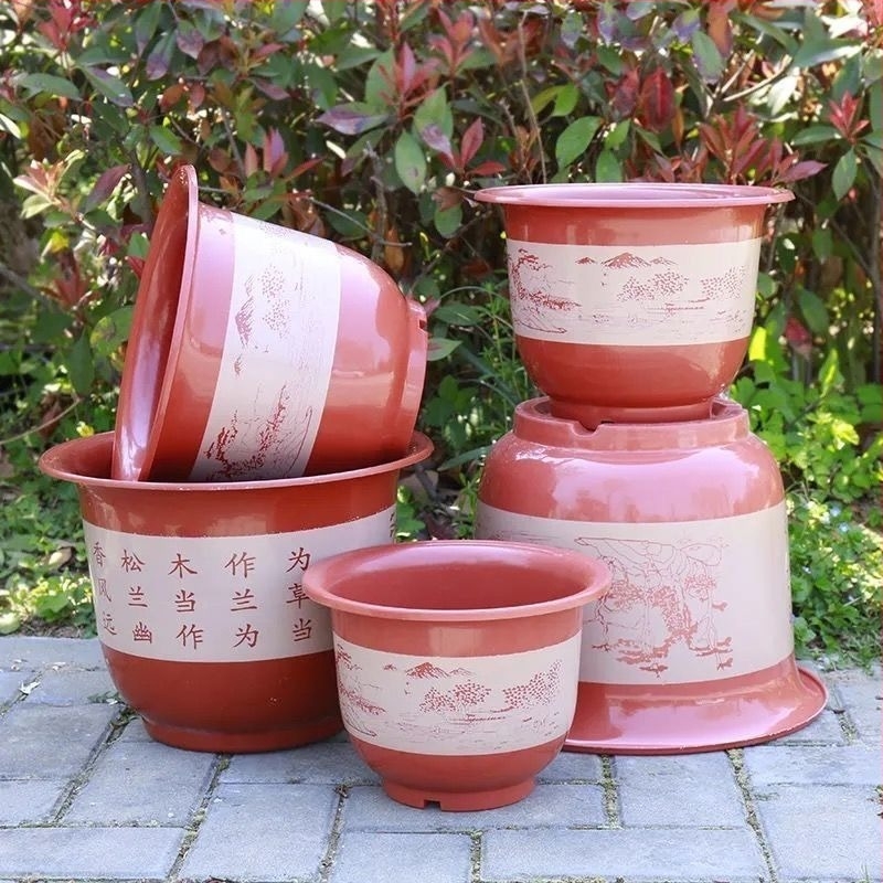 Kerámiából készült virágcserép, légáteresztő, padlóra helyezhető, aranyos stílus