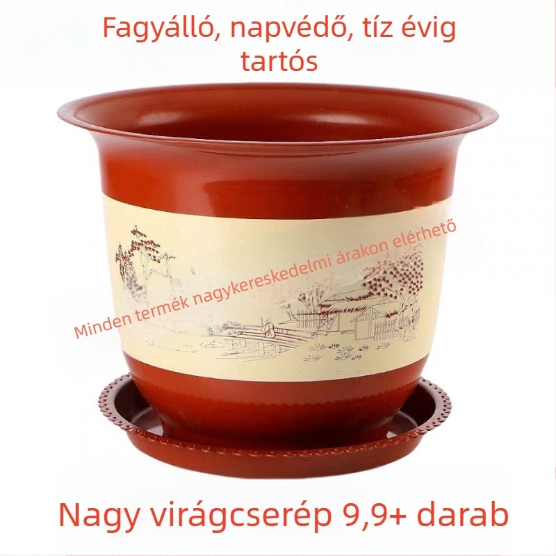 Kerámiából készült virágcserép, légáteresztő, padlóra helyezhető, aranyos stílus