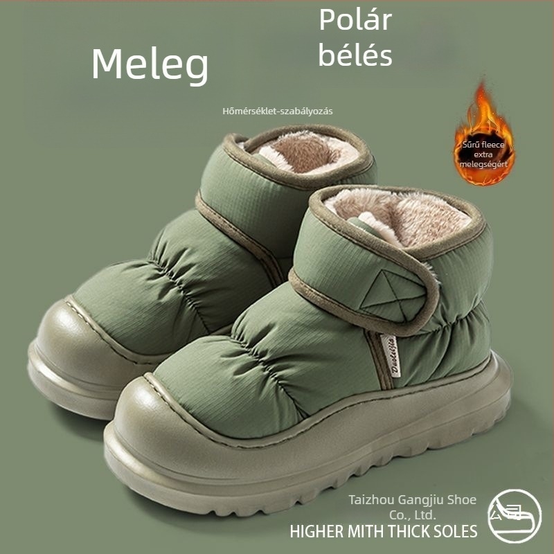 Magas szárú téli csizma gyapjú bélésével, rugalmas felsőrész, vulkanizált talp, csúszásmentes gumitalp