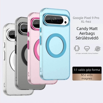 Google Pixel 9 Pro XL telefontok — Frosted felület, TPU+PET+PC + N52 mágnes; ütésálló, anti-ujjlenyomat, hőelvezetés, testreszabható