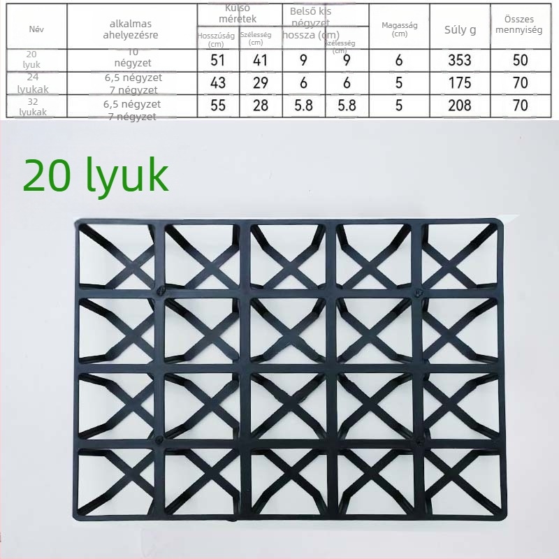 Négyzet alakú műanyag vetőtálca alsó tápedénnyel, injekciós formázással, tartós és korrózióálló, alkalmas sukkulenták és növényneveléshez