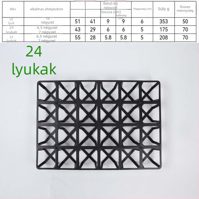 Négyzet alakú műanyag vetőtálca alsó tápedénnyel, injekciós formázással, tartós és korrózióálló, alkalmas sukkulenták és növényneveléshez