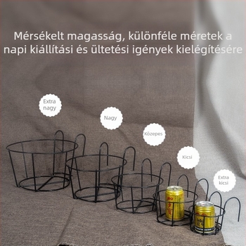 Kovácsoltvas, falra szerelhető növényállvány balkonhoz, függő virágcserepek és pozsgás növények számára