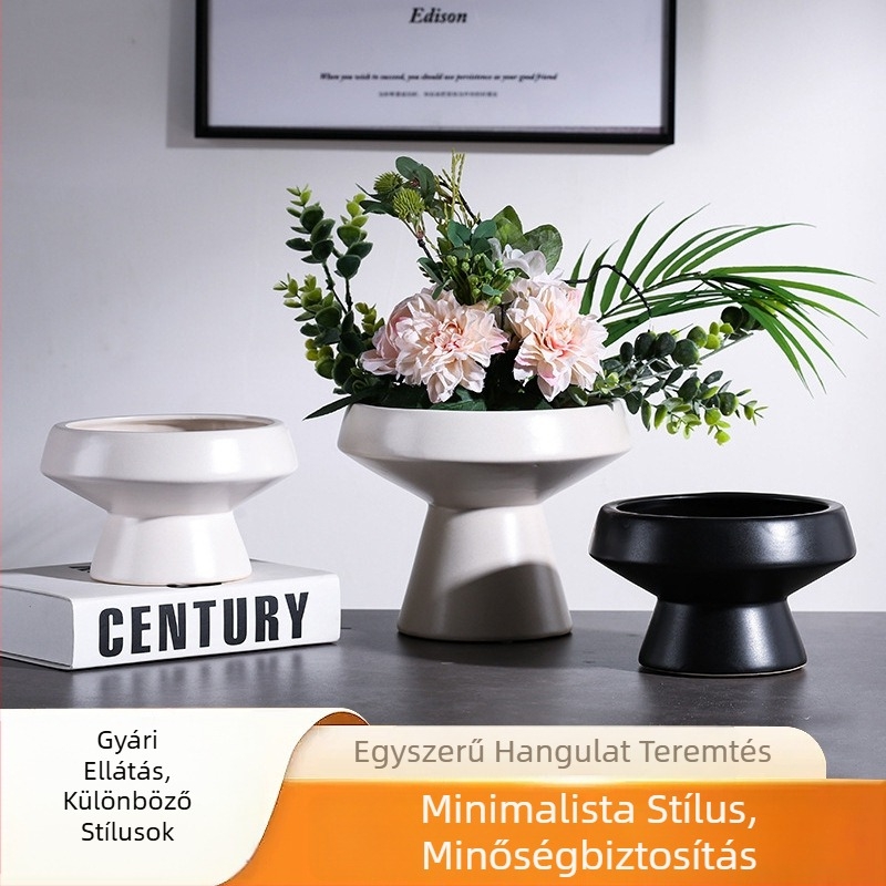 Kerámiából készült virágcserép asztali használatra, modern minimalista stílus, korrózióálló és tartós