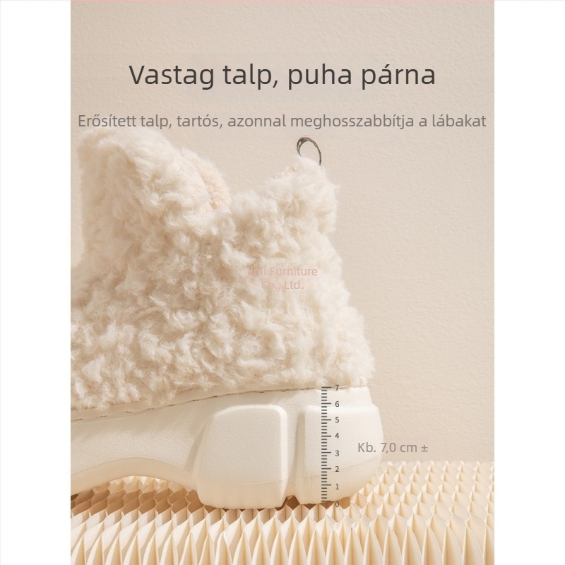 Női téli hócsizmák vastag talppal és magasságot növelő platformával, plüss béléssel, vízálló gumitalppal