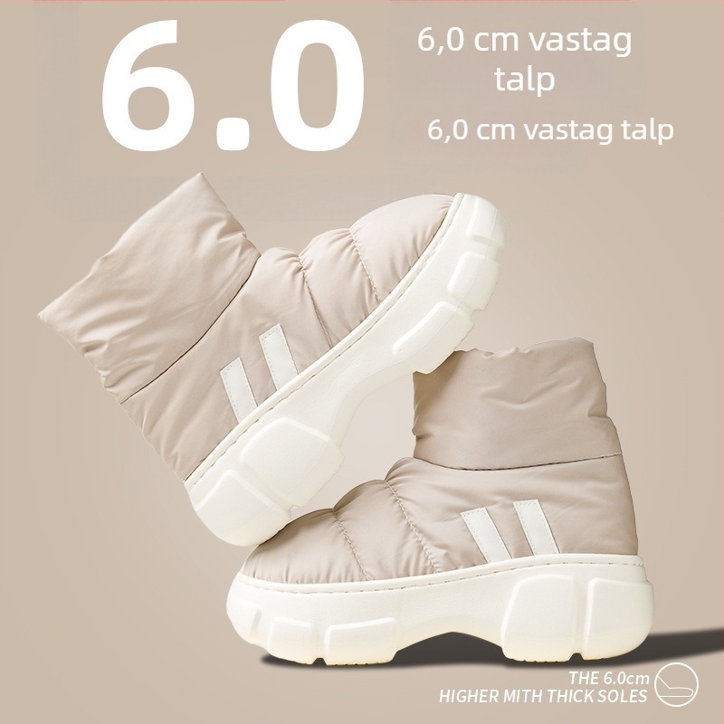 Női téli hócsizmák vastag talppal és magasságot növelő platformával, plüss béléssel, vízálló gumitalppal