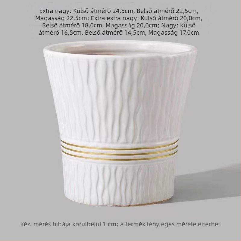 Otthoni kerámia virágcserép, nagy átmérőjű, skandináv stílusú, pénzfa, pothos és klívia számára, extra nagy