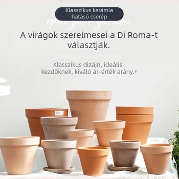 Műanyag virágtartó gyanta imitációjú kerámiával, nagy átmérőjű virág- és zöld növény tartó, extrán nagy rózsáknak való