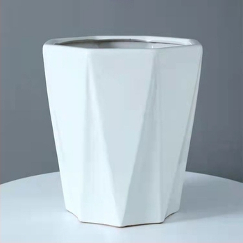 Kerámia virágtartó tálcával, extránagy méret, európai minimalistikus stílus, fehér, szukkulenták és pothos számára