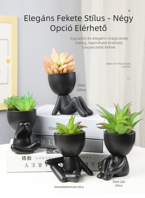 Nordic kerámia szukkulens virágcserép minimalist designnal, ideális irodai és otthoni dekorhoz; asztalra és padlóra egyaránt használható; lélegző, deformáció-ellenálló és korrózióálló.