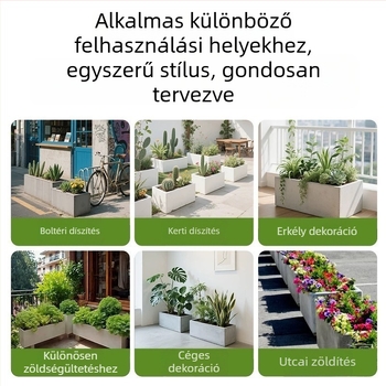 Magnézium-oxid virágcserép/készlet ültetéshez; falra szerelhető, asztali vagy padlóra használható; modern minimalista stílus