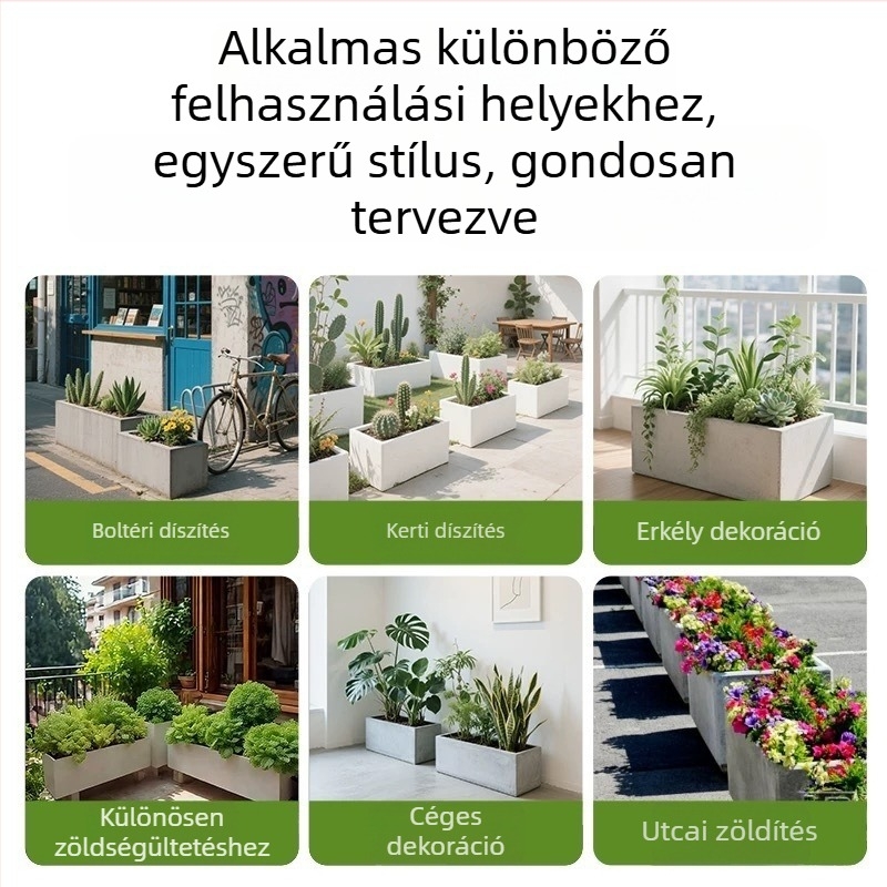 Magnézium-oxid virágcserép/készlet ültetéshez; falra szerelhető, asztali vagy padlóra használható; modern minimalista stílus