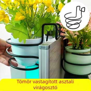 Fém növényállvány falra vagy asztalra, tálca/keret, korrózióálló, tartós, 3D görbítésű felület, sütőben égett festéssel
