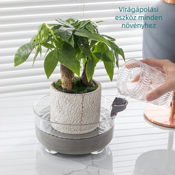 Virágcserép tálca – légáteresztő, tartós műanyag alap otthoni asztali vagy padlós használatra; egyszerű stílus; alkalmas otthoni berendezéshez, házi kertészkedéshez és erkélyi zöldségkerthez; Pan-color