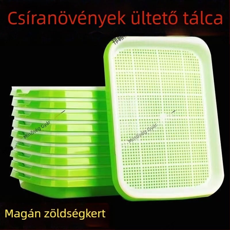 Palántaedény, PVC, álló kialakítás, hidroponikus háló a zöldborsó és a babcsíra termesztéséhez, otthoni kerthez