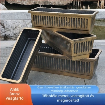 téglalap alakú tetőterasz ültetődoboz, nagy gyanta anyagú kültéri zöldségkerthez