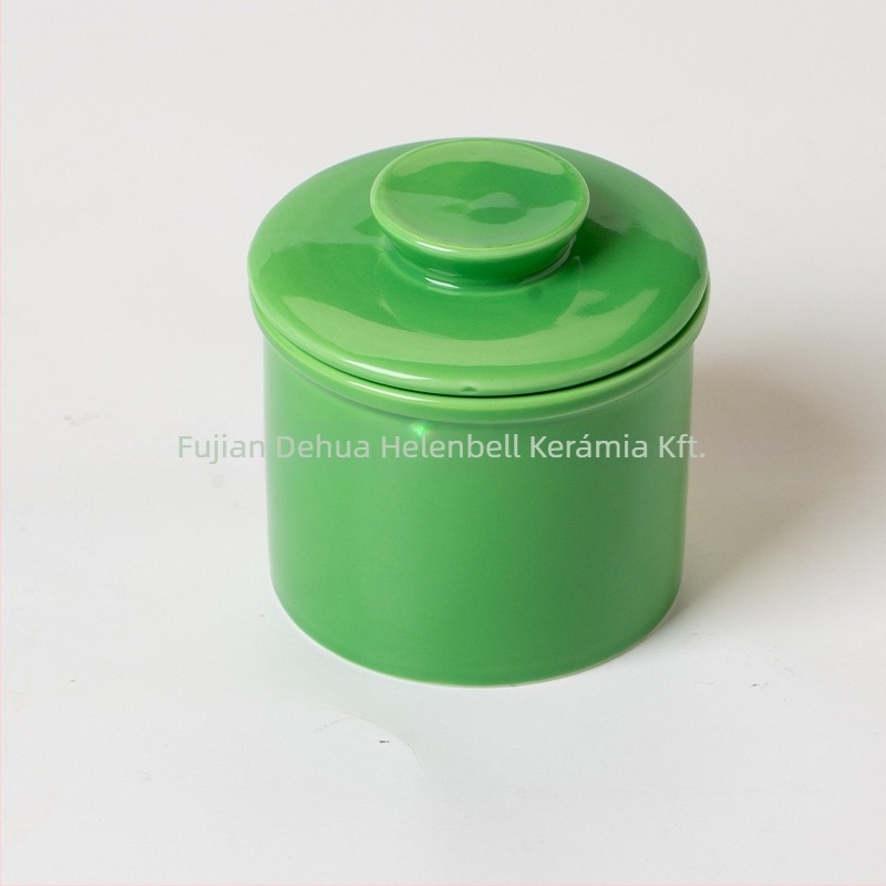 HELNBER kerámia vajtároló edény fedővel, modern egyszerű stílus, prémium minőség
