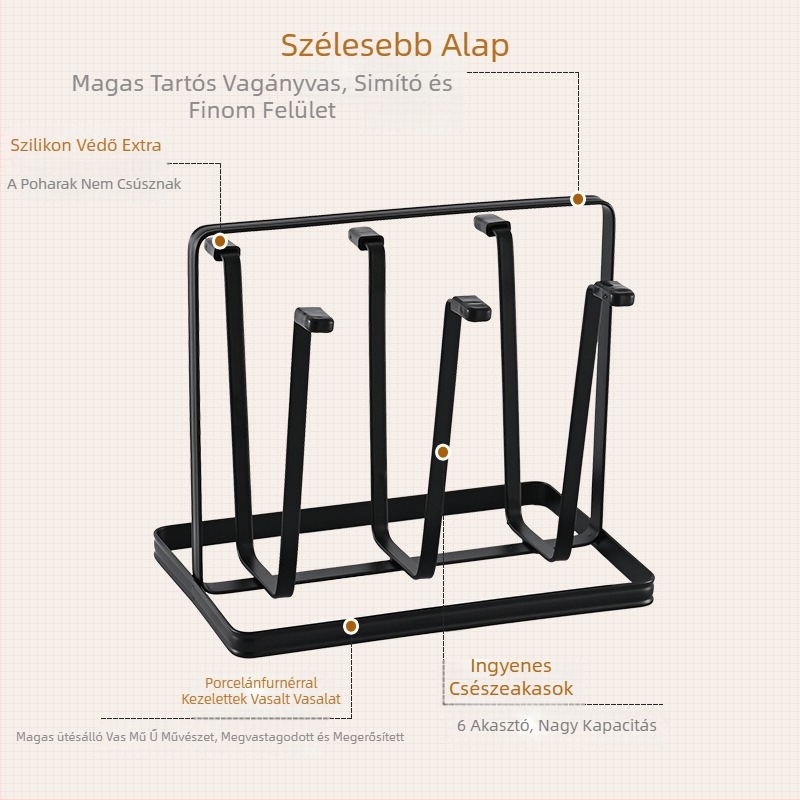 Vasból készült csészetartó, japán stílusú, fúrás nélkül, 320 g