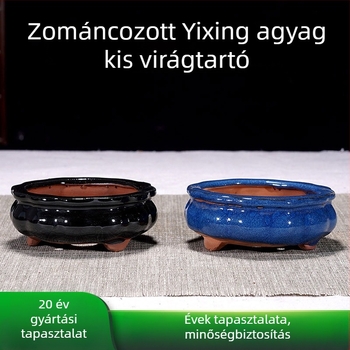 Virágcserép, légáteresztő, kézzel készített agyagból, asztali vagy álló használatra, letisztult stílusú otthonra és irodába