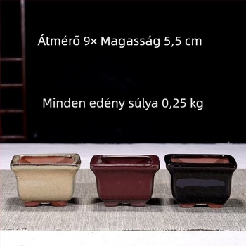 Virágcserép, légáteresztő, kézzel készített agyagból, asztali vagy álló használatra, letisztult stílusú otthonra és irodába