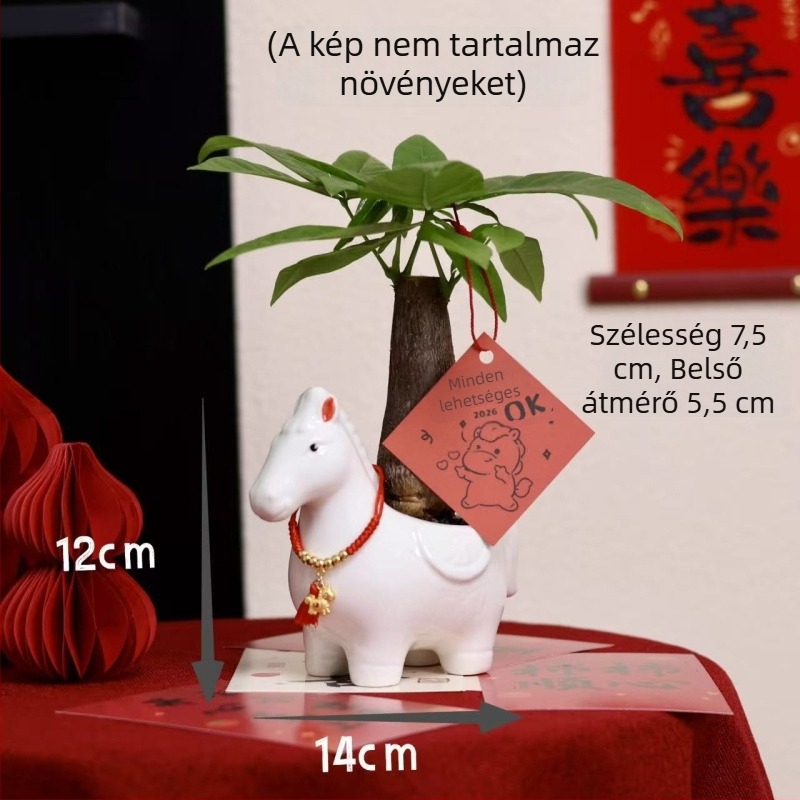 Virágcserép – Cartoon stílusú kerámia, kézzel készített, víztakarékos és szárazságtűrő, asztali, állványos és halmozható