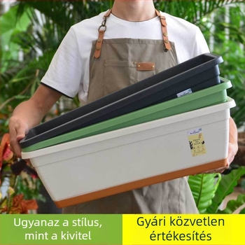 Téglalap alakú erkélyi zöldségtermesztő edény – beltéri műanyag termesztőedény hosszú tálcával, gyantából készült eperkaspó és virágtartó
