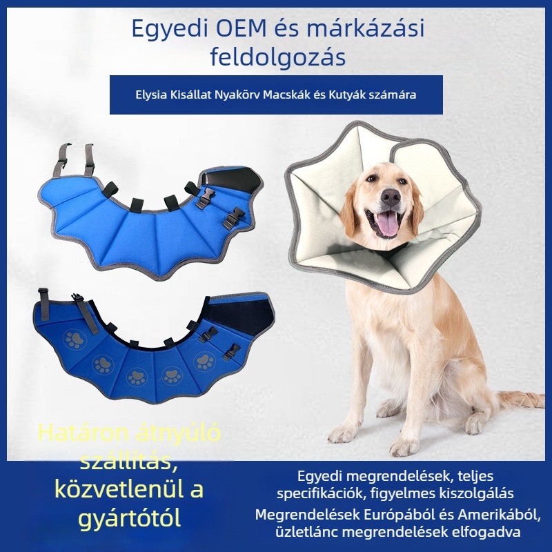 Kutyák Elizabethán gallér Cartoon mintával, PVC anyag, védelem a karcolások és nyalogatások ellen