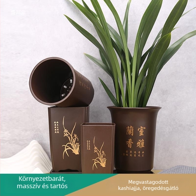 Nem szőtt anyagból készült orchidea-cserép, tartós padlóhasználatra, egyszerű stílus, napégéses feldolgozás