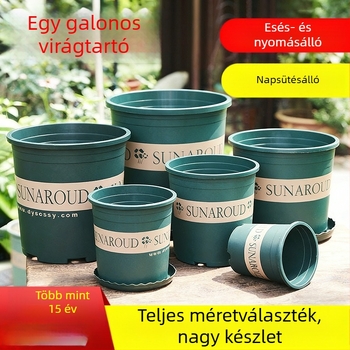 Műanyag virágcserép, vastag falú, extránagy méret, balkonhoz