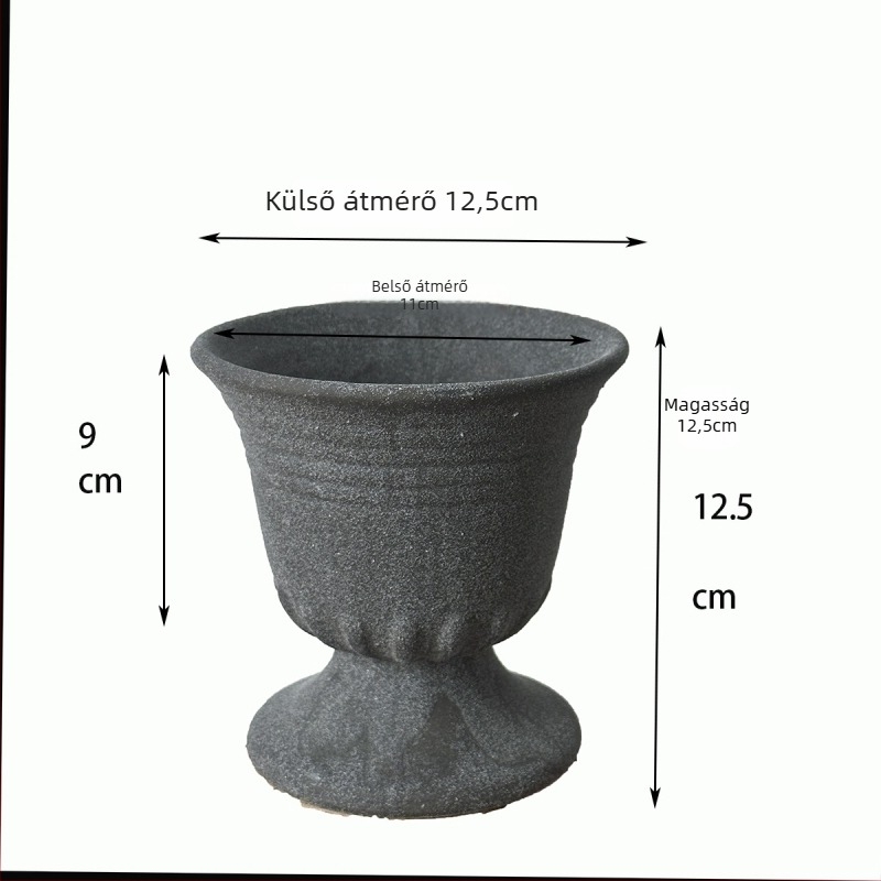 Ésaki stílusú kerámia virágcserép — modern minimalist design, mold-forming technikával készült, kiégetve, asztali vagy padlóra helyezhető