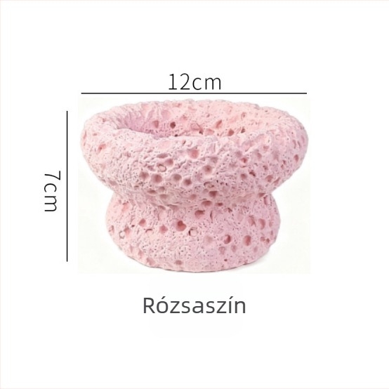 Cement virágcserép vulkáni mintával, kézzel készített, nordikus szél stílusú pozsgások számára