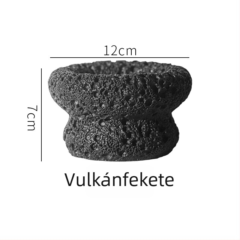 Cement virágcserép vulkáni mintával, kézzel készített, nordikus szél stílusú pozsgások számára