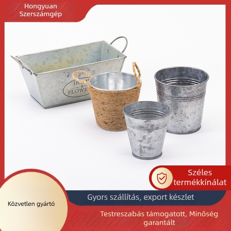 Kézzel készített kovácsoltvas virágtartó készlet balkonra és otthonra – korrózióálló, tartós, alkalmas asztalra vagy padlóra.