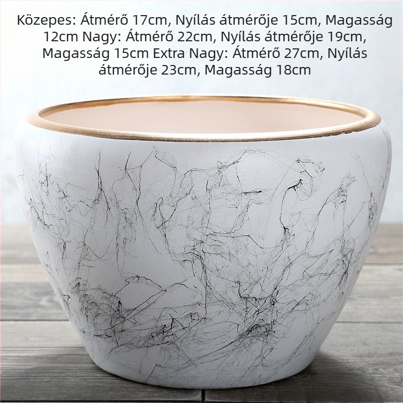 Kerámia virágcserép, extra nagy méretű, skandináv stílus, kreatív, beltéri és kültéri használatra, Money Tree és Pothos számára