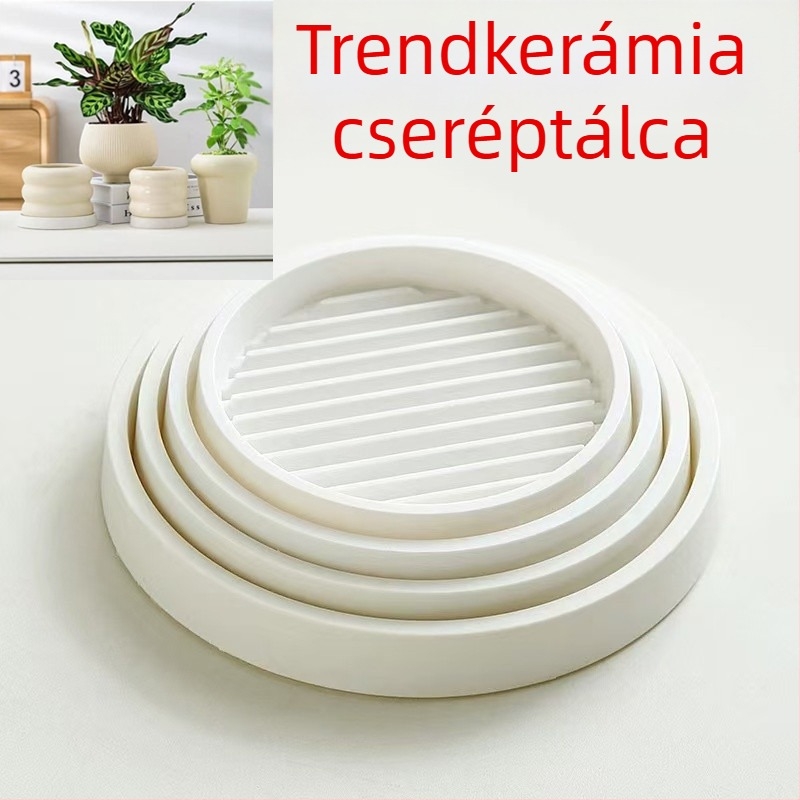 Műanyag virágcserép tálca megvastagított aljjal, vízgyűjtő tál, szukkulensekhez, padlóra helyezhető