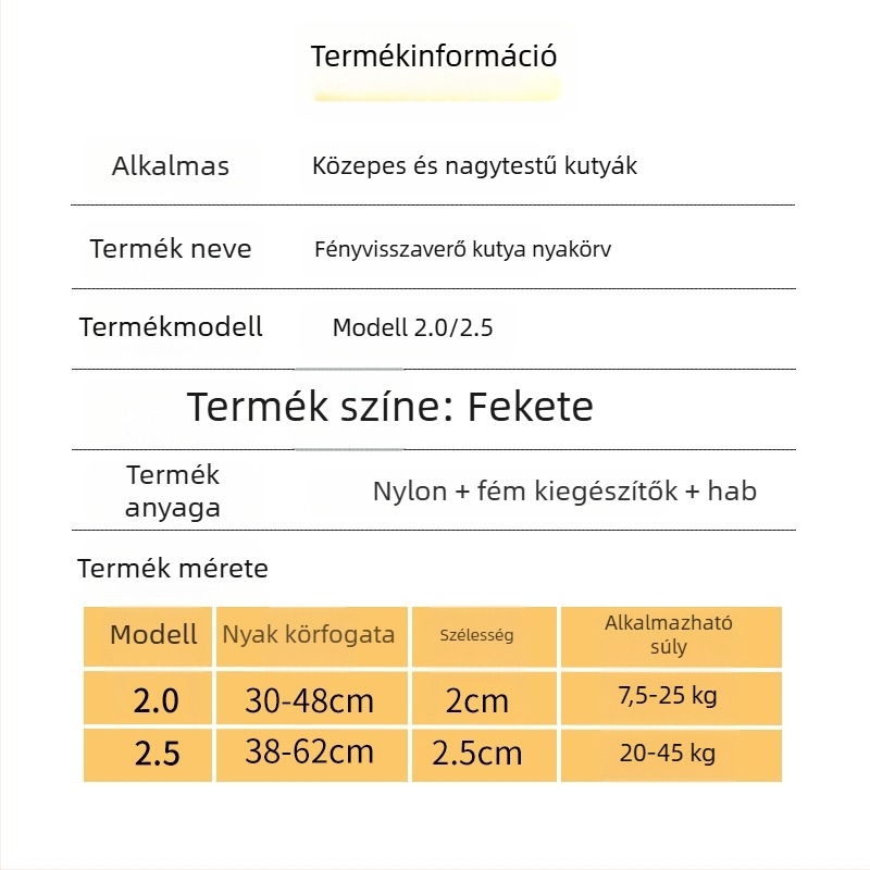 Puha poliészteres kutyanyakörv kölyökkutyáknak és közepes–nagy testű kutyáknak, Shiba Inu, pudli és Golden Retriever számára.