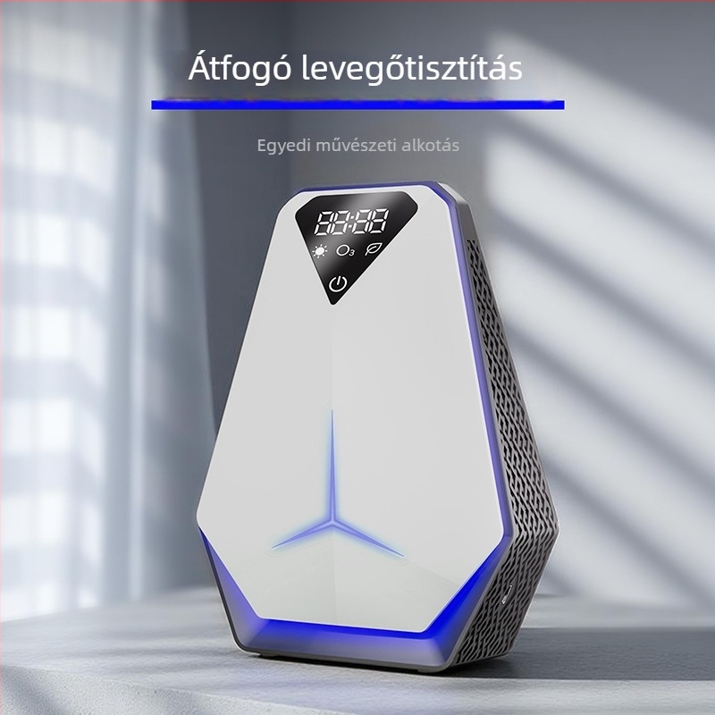 Otthoni légtisztító fertőtlenítéssel – negatív ionok, UV és ózon; lefedettség 61 m²+, légáramlat 50 m³/h; érintéses vezérlés; asztali, minimalist stílus