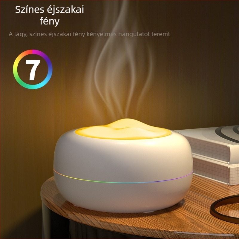 Otthon és iroda számára párásító, levegőtisztítás és aromaterápia, ultrahangos difúzor színes LED-del, USB-ellátás, 0,5–1 L tartály, csendes, 41–60 m²-nek megfelelő