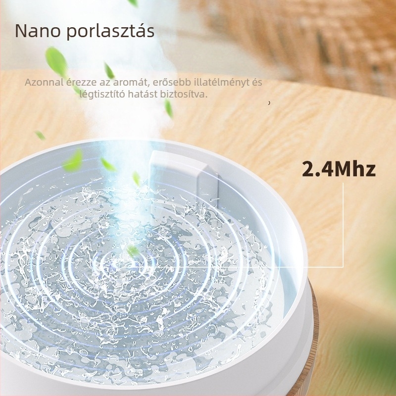 Otthon és iroda számára párásító, levegőtisztítás és aromaterápia, ultrahangos difúzor színes LED-del, USB-ellátás, 0,5–1 L tartály, csendes, 41–60 m²-nek megfelelő